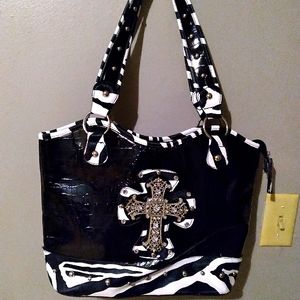 Embroidered Zebra Purse